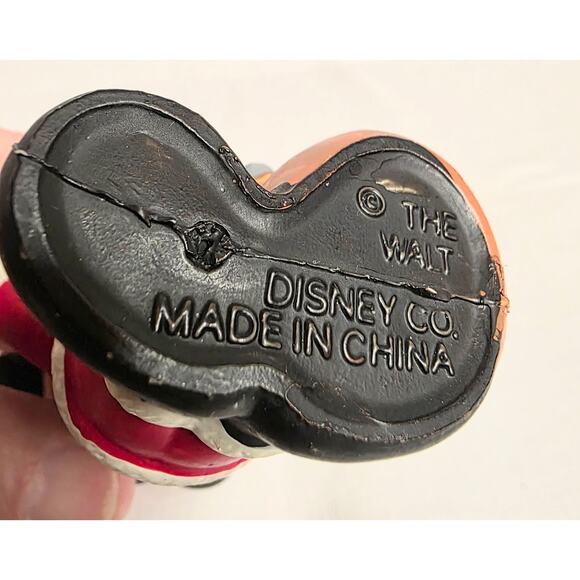 Vtg. The Walt Disney Co. Mickey Mouse Santa Plastic Blow Mold Ornament 4" Tall - Picture 3 of 4